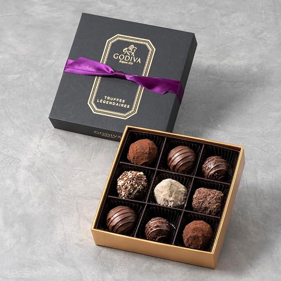 Winter Gift GODIVA GODIVA Legendaire Truffle 9 pieces Chocolate Christmas Gift, Sweets, Present