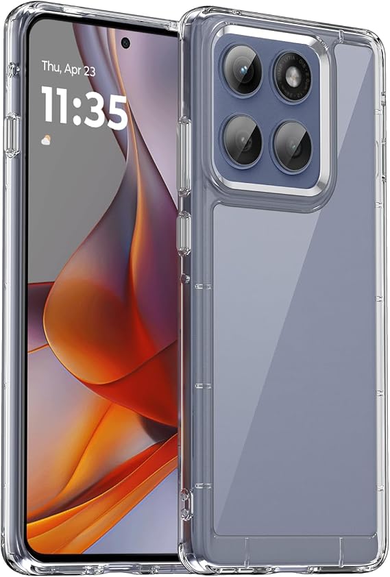 Phone Case for Motorola Edge 60 Pro - Transparent Acrylic Back with Clear TPU Frame Cover for Moto Edge 60 Pro