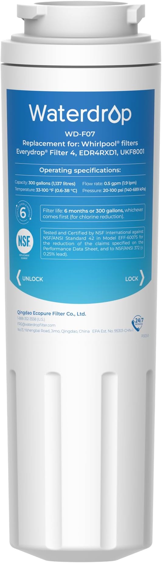 Waterdrop UKF8001 Refrigerator Water Filter 4