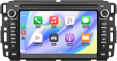 Junsun Car Radio Stereo for Chevrolet Chevy Silverado Tahoe GMC Sierra Yukon 2007-2013, 7 inch Touch Screen Head Unit with Android 12 CarplayAndroid Auto SWC GPS WiFi Bluetooth FM 2GB RAM  32GB ROM