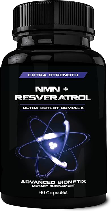 Advanced Bionetix NMN Resveratrol Betaine (TMG) Capsules NAD+ Support Booster for Cellular Energy, Longevity, Metabolic Health Anti Aging Vitality, Advanced Formula Made in USA
