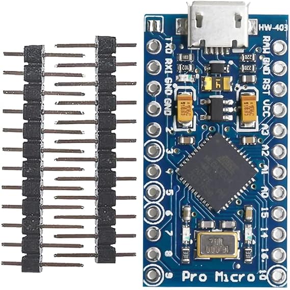 diymore Pro Micro Microcontroller 16MHz 5V with 2-Row Pins Header Module Board ATmega32U4 Module Board Micro USB Pro Micro Development Board Microcontroller