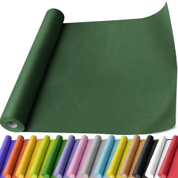 PerkHomy Dark Green Kraft Paper Roll 17.5" x 760" (63') for Gift Wrapping Bouquet Flower Art Painting Craft Writing Packaging Shipping 80GSM 55LB (Dark Green, 17.5" x 63')