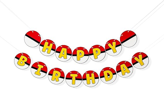Cartoon Animation Birthday Banner - Red White Yellow Cartoon Party Banner - Pre-String Animation Birthday Decorations