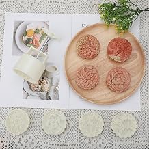 Mooncake press mold, hand pressed mooncake mold DIY, Moon cake puff pastry press mold with stamp DIY (4 mandarin ducks stamps(125g))
