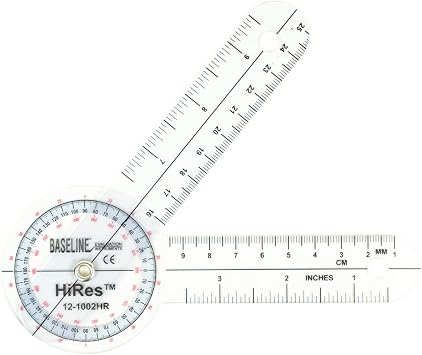 Baseline 6" High Resolution Plastic Goniometer ISOM 360 Degrees STFR