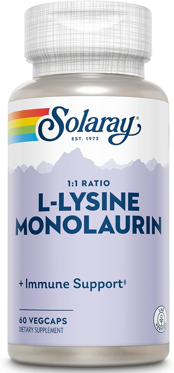 SOLARAY L-Lysine Monolaurin, 60 VegCaps