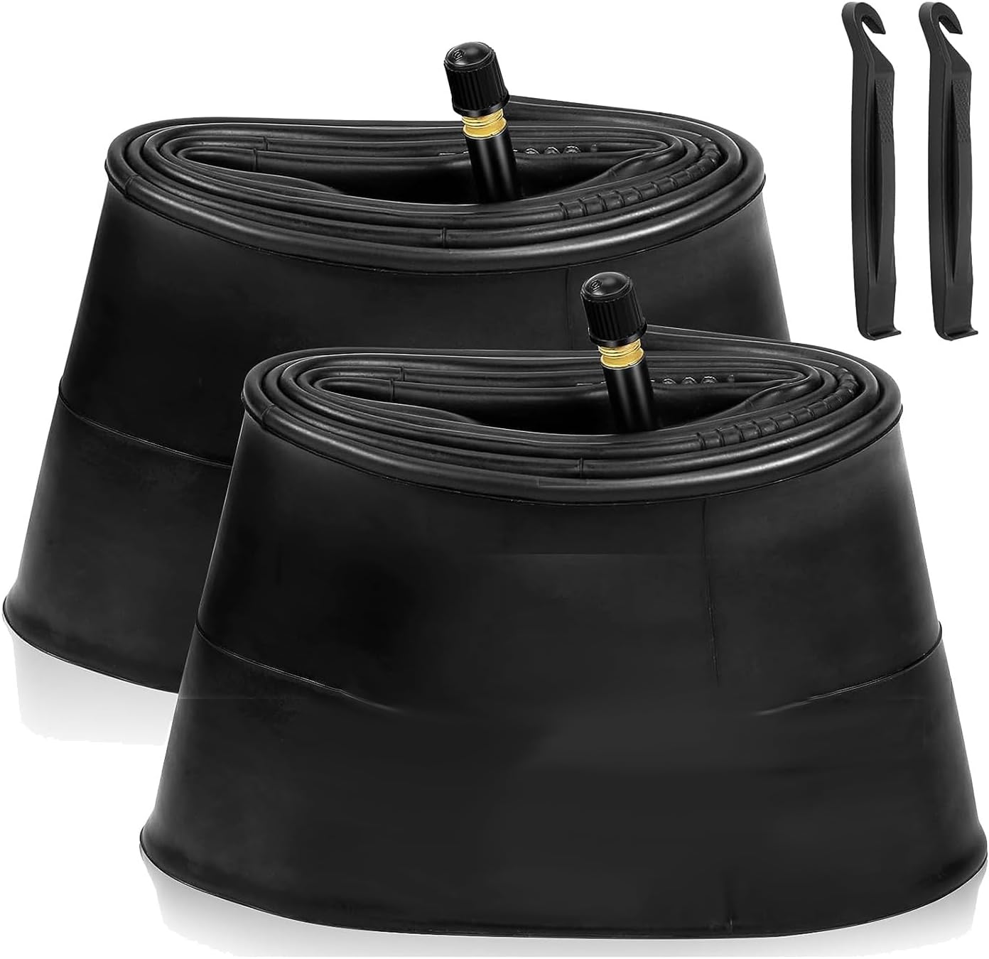 2 Pack 26X4.0 Fat Bike Tube with AV 32mm Valve, Bike Tubes with 2 Tire Levers, for Road/Mountain/E Bike Parts