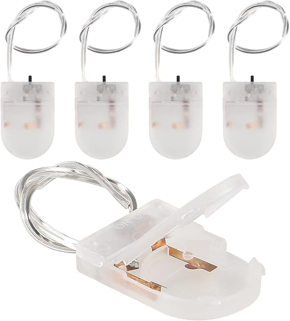 Alinan 5pcs Button Battery Holder Coin Cell Battery Holder with Switch CR2032 1 X 3V Battery Holder Battery Storage Boxes Cover with Wires On ON-Off Switch Socket Container (Clear)