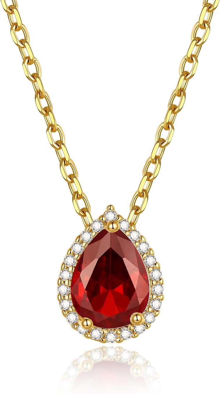 KeyStyle Love Knot Birthstone Necklace for Women, Gold Infinity Crystal Charm Birthstone Anniversary Jewelry for Her, Birthday Necklaces for Mother Wife Grandma BFF with Gift Box
