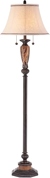 Sonnett 63 1/2" Tall Traditional Twin Pull Chain Floor Lamp Living Room