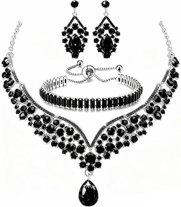 Women's Wedding Jewelry Crystal Collection Necklace Bracelet Pendant Earring Set