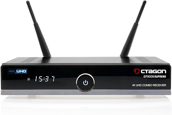 Octagon SF8008 V3 (Version 3) UHD 4K Supreme Combo Receiver Satellite Cable & DVB-T2 Receiver E2 Linux & Define OS with PVR Recording Function M.2 M Key Gigabit LAN Card Reader Sat to IP WiFi