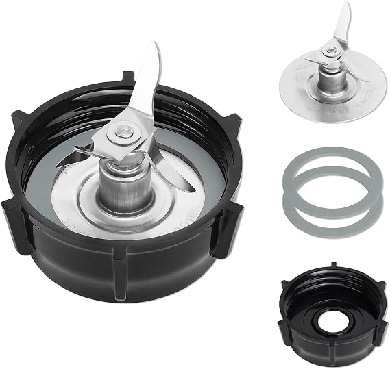 Oster Blender Replacement Parts Ice Blade and ABS Plastic Base with 2 Rubber O Ring Gaskets - Compatible Osterizer Blender Accessories - Durable Stainless Steel Blades for Smooth Blending