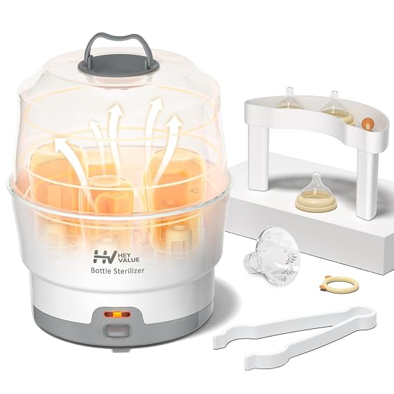 HEYVALUE Smart-Steam Bottle Sterilizer for Baby Bottles & Breast Pump Parts