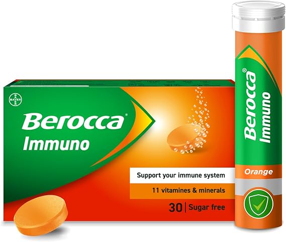 Berocca Immuno Effervescent Tablets, 11 Vitamins & Minerals