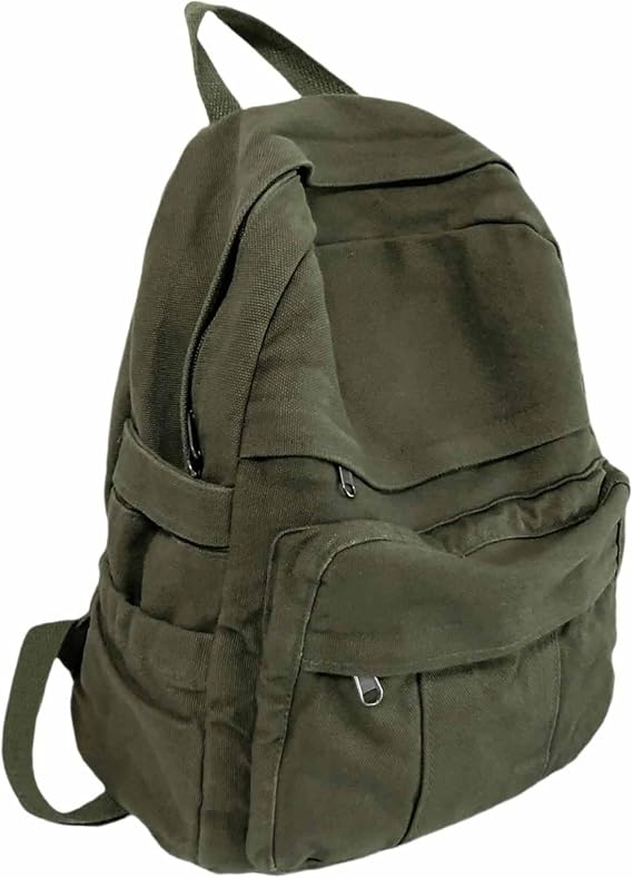 Canvas Backpack for Women Retro Aesthetic Rucksack Basic Backpack for High School/College Students Travel Laptop Bag