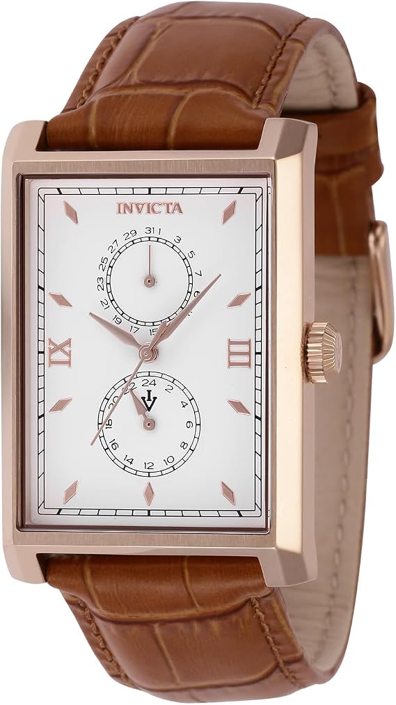Invicta Men's Vintage 30mm Leather Quartz Watch, Light Brown (Model: 46858)