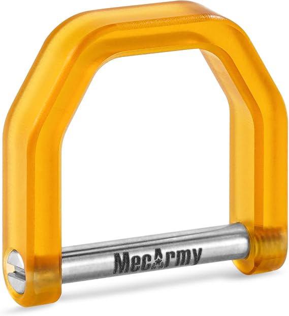 MecArmy CH2P D Ring Keychain, PEI Frame & Anti-Loss Titanium Clip with Tool-Free Twist Lock, EDC Connector & Key Ring Holder
