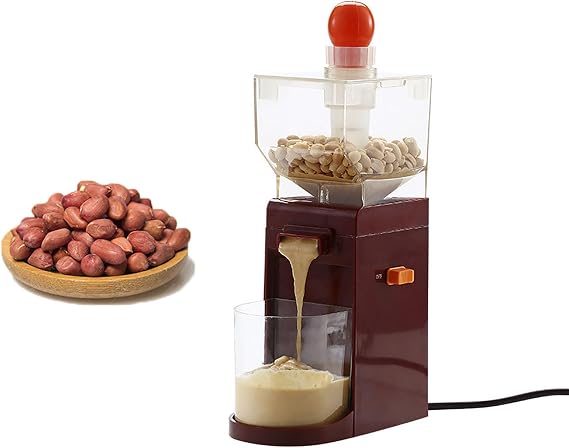 Electric Peanut Butter Maker, 500ml Grain Grinder, Large Toggle Switch, Squeeze Dispenser for Easy Oil Extraction, Stirring Hook, for Nuts in Kitchen