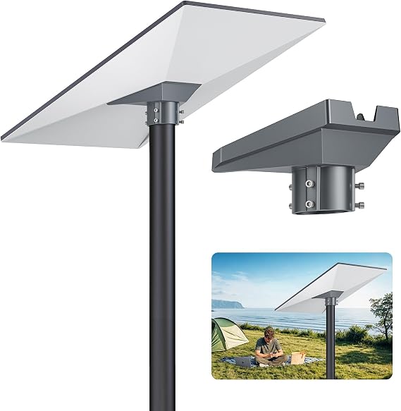 Starlink Standard 4 Pole Mount - Heavy-Duty Aluminum Pole Mounting Kit for Roof, RV & Outdoor, Adjustable Secure Bracket for Starlink Standard 4/4X/Gen3/V3 Kickstand Dishy (Pipe Not Included)