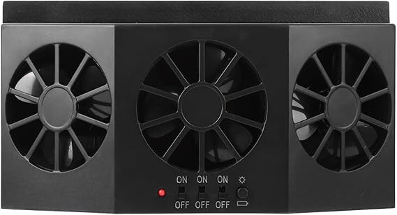 Dioche Car Window Ac Portable Solar Powered Car Ventilator - Air Cooling Fan with Fast Odor Removal and Quiet Operation for Comfortable Driving