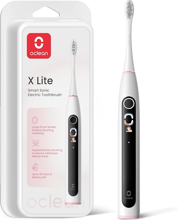 Oclean X Lite Electric Toothbrush for Adults, Travel Toothbrush with Screen Display 5 Modes, 40 Days Battery Life