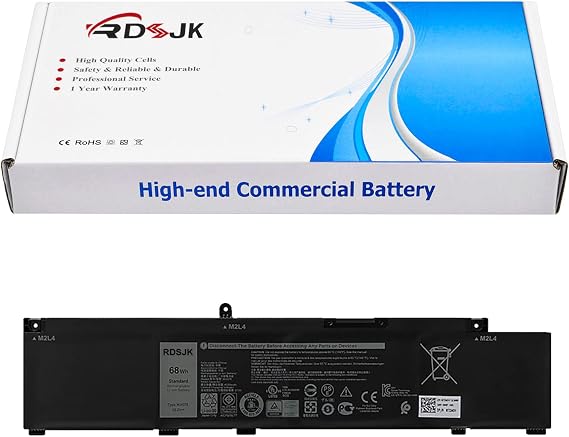 RDSJK MV07R Laptop Battery for Dell G3 15 3500 3590 3700 3790 G5 5000 5590 5500 5505 SE 5505SE G7 7590 7790 Series JJRRD 0JJRRD 266J9 72WGV 072WGV W5W19 0W5W19 P89F MVO7R PN1VN M4GWP 15.2V 68Wh