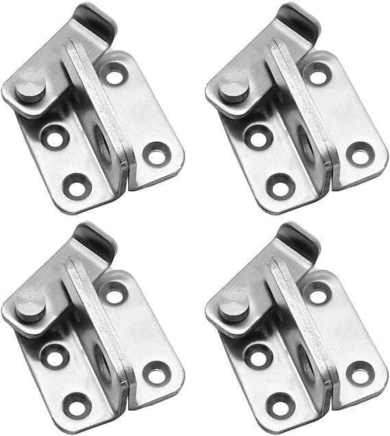 Jiozermi 4pcs SUS304 Stainless Steel Gate Latches Flip Door Latch