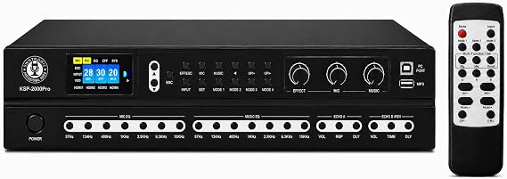 2-in-1 Karaoke Amplifier with Digital Sound Processor | Class D Power Amp with Anti-Feedback & Howling Control | Professional Sound System for Home & Events