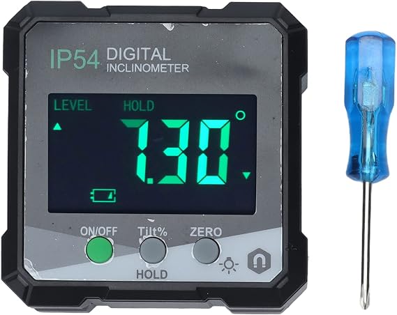 Digital Protractor, Digital Angle with Ilinometro Ebtn LCD Screen, Multiple Usages, Compact Size, Angle, Wixey Wr300 with 1 Side Magnets, for Woodworking, Machinery, Telecommunications