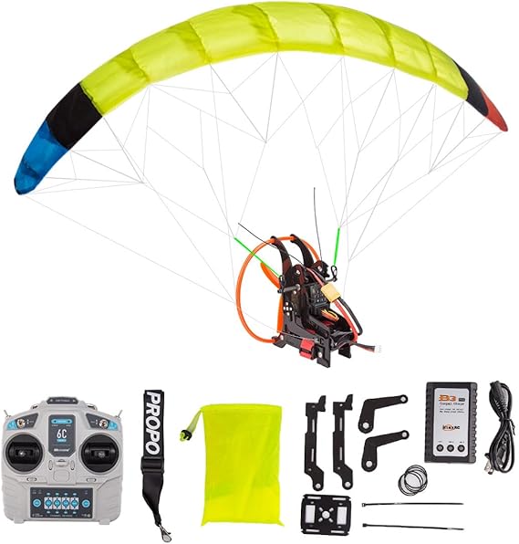 2.4G RC Electric Stunt Mini Paraglider Model High-Altitude Stunt Flight Paraglider Toy Paragliding Cloth Colour is Random (RTF Version)