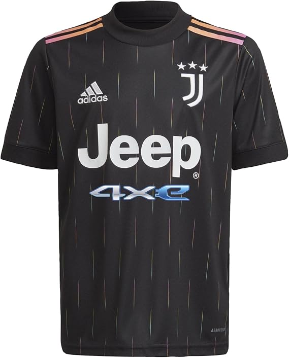 adidas Youth Juventus Away Soccer Jersey 21/22 (Small) Black