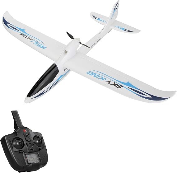 GoolRC WLtoys F959S RC Airplane, Sky-King 2.4G 3CH 6-Axis Gyro Remote Control Aircraft, Fixed-Wing Plane Glider for Adults or Teens, RTF Ready to Fly (Blue)