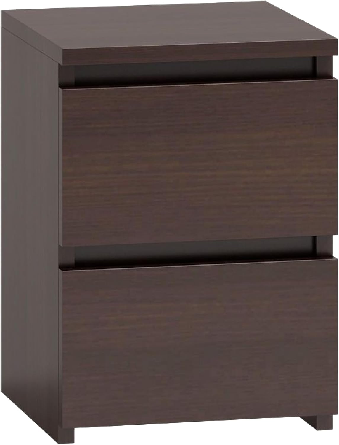 WHATSIZE ENTERPRISE – Moderna – Small Chest of Drawers – Contemporary 2 Drawer Wood Bedside Table & Night Stand - Office, Lounge & Bedroom Furniture Storage Cabinet, Wenge