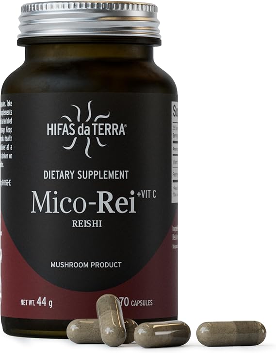 HIFAS DA TERRA Mico-Rei - Organic Reishi Mushroom Capsules - Immune Support Supplement, Energy & Vitality - 100% Pure Reishi Mushroom Extract - 70 Vegan Capsules