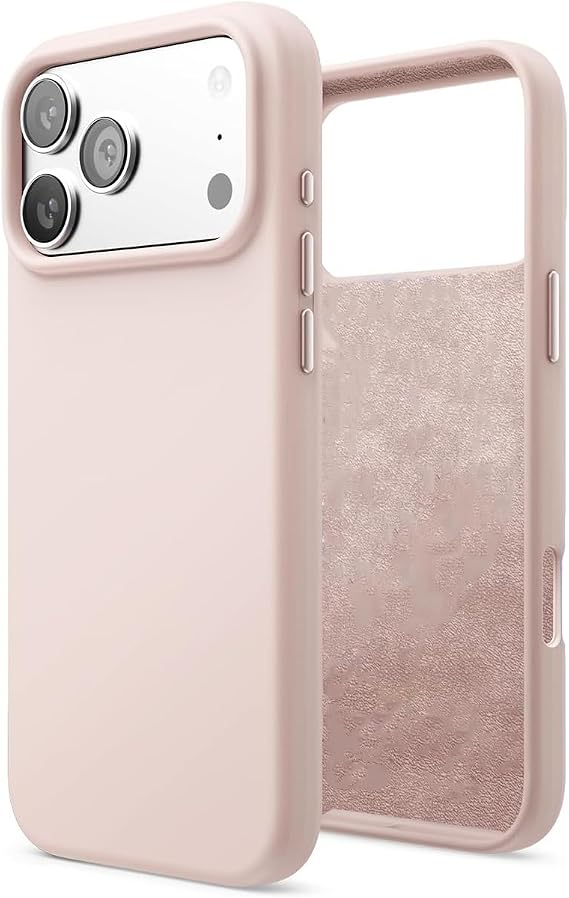 Apple iPhone 17 Pro Max Uyumlu İçi Kadife Lansman Silikon Kılıf Kapak Geniş Kamera Koruması Darbe Emici Şık ve Dayanıklı Telefon Aksesuarı (Kum Pembe)
