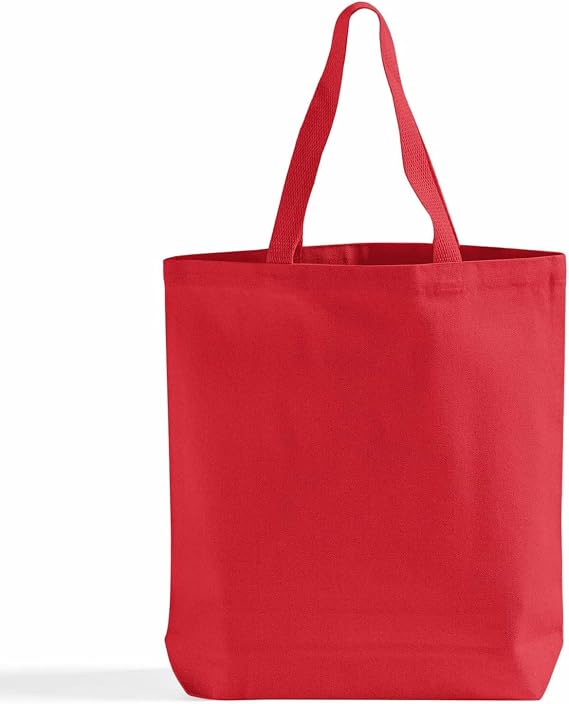 TBF Premium Canvas Tote Bags 12 Pack Reusable Shopping Bags with Shoulder Straps Gusseted Totes for Daily Use