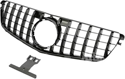 Diamonds Style Grill Front Air Grille Radiator AMG Compatible with Mercedes Benz C Class W204 C180 C200 C300 C350 2008-2013 Car AccessoriesA Black