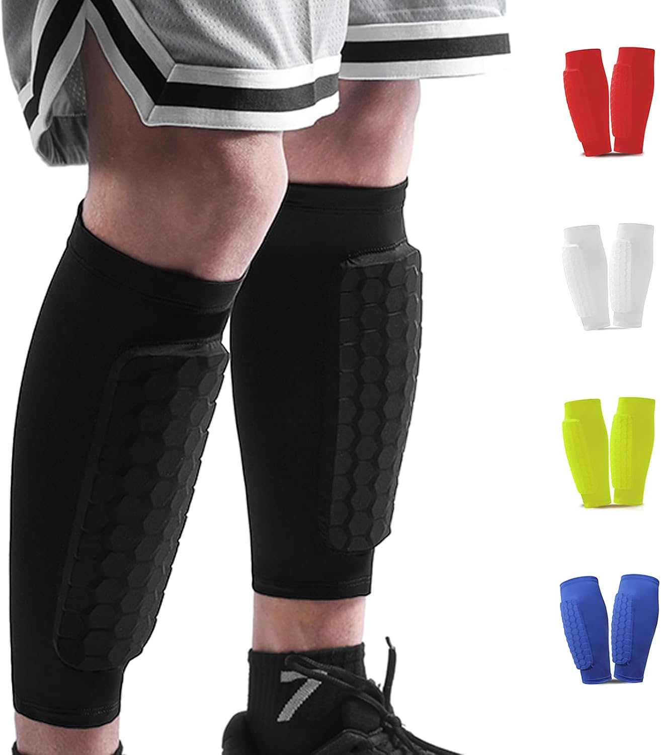 BIRDDIE Football Shin Pads Children Elastic Breathable Shin Pads Football Men Non-Slip Shin Guard Football Adult