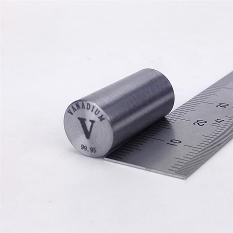 Vanadium Metal Rod 99.9% Purity 9g 10mm Diameter x 20mm Length