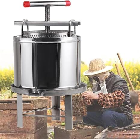 Manual Honey Extractor, Commercial Honey Centrifuge Tool, Honeycomb Spinner Honey Separator, Stainless Steel Beekeeping Pro Extraction Equipment, Mesh Press Machine for Honey & Fruit