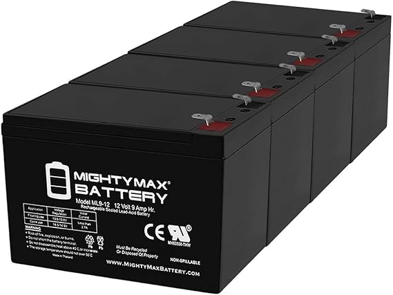 Mighty Max Battery 12V 9AH Battery for Razor EcoSmart Metro Electric Scooter - 4 Pack