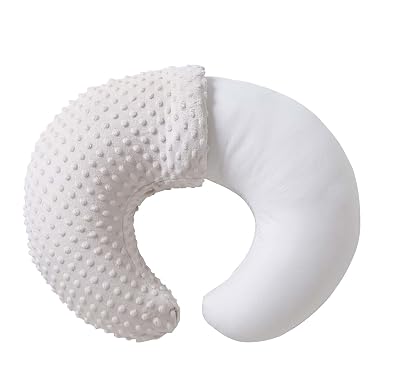 Nursing Pillow and Positioner, Breastfeeding, Bottle Feeding, Baby Sitting Support with Removable Ultra Soft Cover, Tummy Time Support for Baby Boys and Girls Beige
