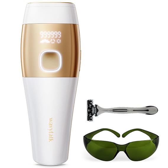 Wavytalk IPL Hair Removal for Women and Men, Ice Cooling Function for Nearly Painless and Long-Lasting Results,24J High Energy Hair removal for Armpits Legs Arms Bikini Line at-Home Use,Corded
