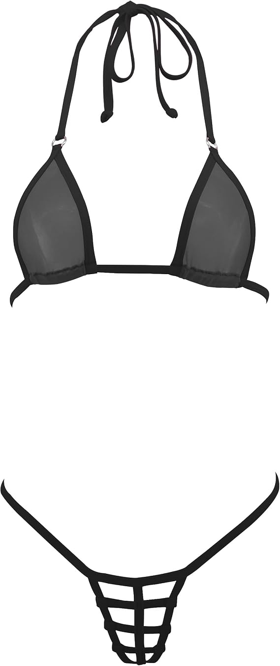 SHERRYLO Sheer Micro Bikini G String Thong Mini Bikinis Exotic Tanning Bathing Suit