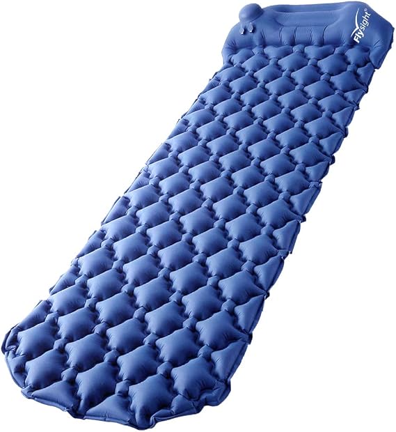 Portable Inflatable Spleeing Pad Waterproof Ultralight Sleeping Mat Self Inflating Compact Lightweight Camping Mat with Pillow Advanced Hand Press Sleeping Pad for Outdoor Backpacking Camping Hiking