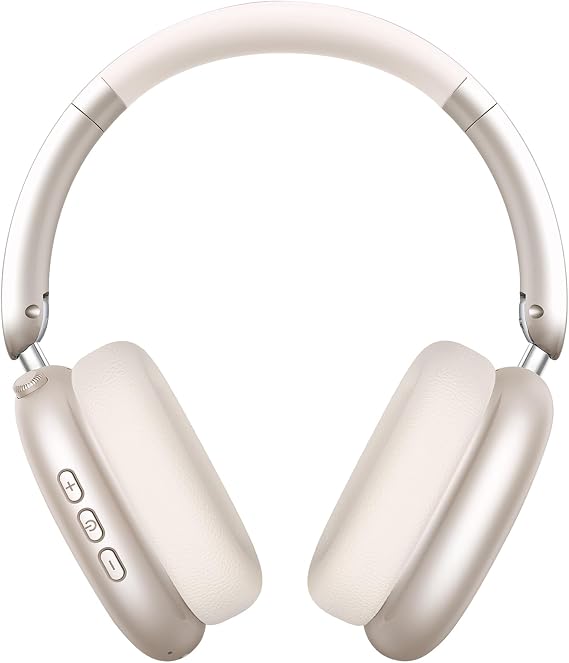Wentronic Y01 Wireless Noise Canceling Headphones Bluetooth 5.3 Over Ear Headphones with Microphone, Hi-Res Audio, 48H Playtime, Foldable Comfortable Earpads,Compatible with iOS,Android,PC, Starlight