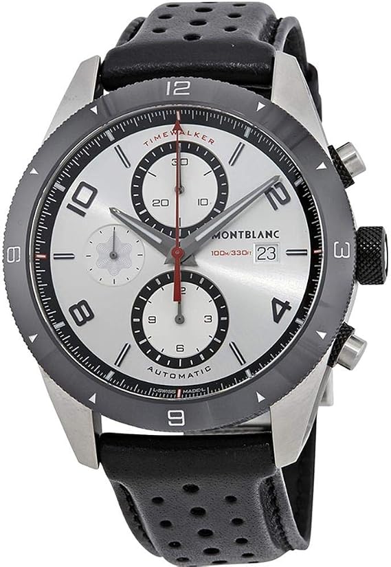 Montblanc TimeWalker Chronograph Automatic Silver Dial Mens Watch 116100, Silver, Chronograph