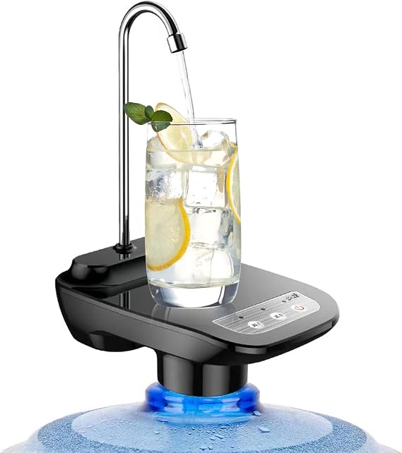 5 Gallon Black Drinking Water Dispenser Pump, Automatic Electric Desk Pump